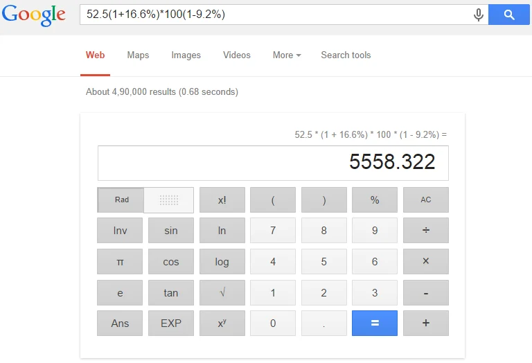 google calculator