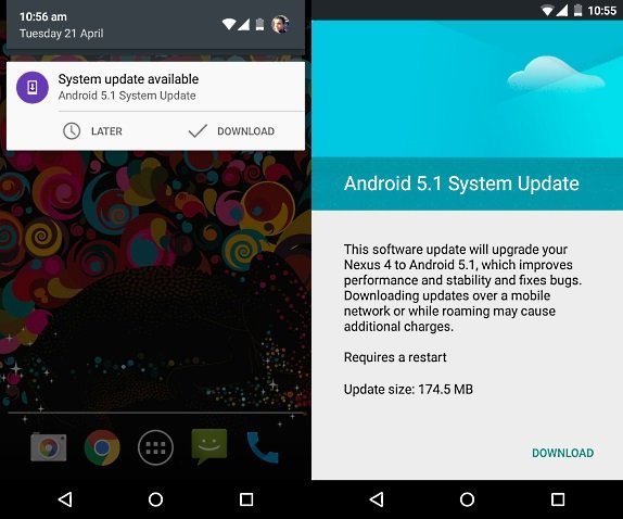 lollipop update notification