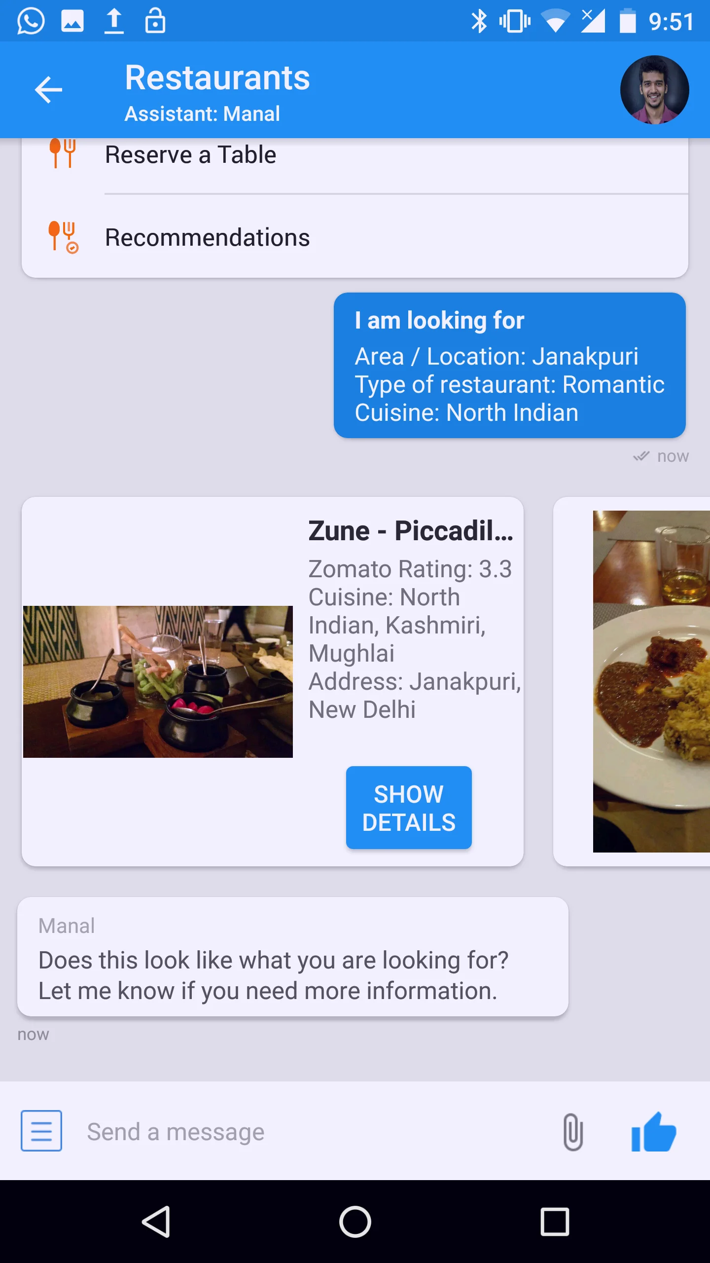 haptik-restaurant-screenshot