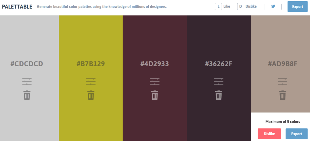 Palettable - Color scheme generator in action.