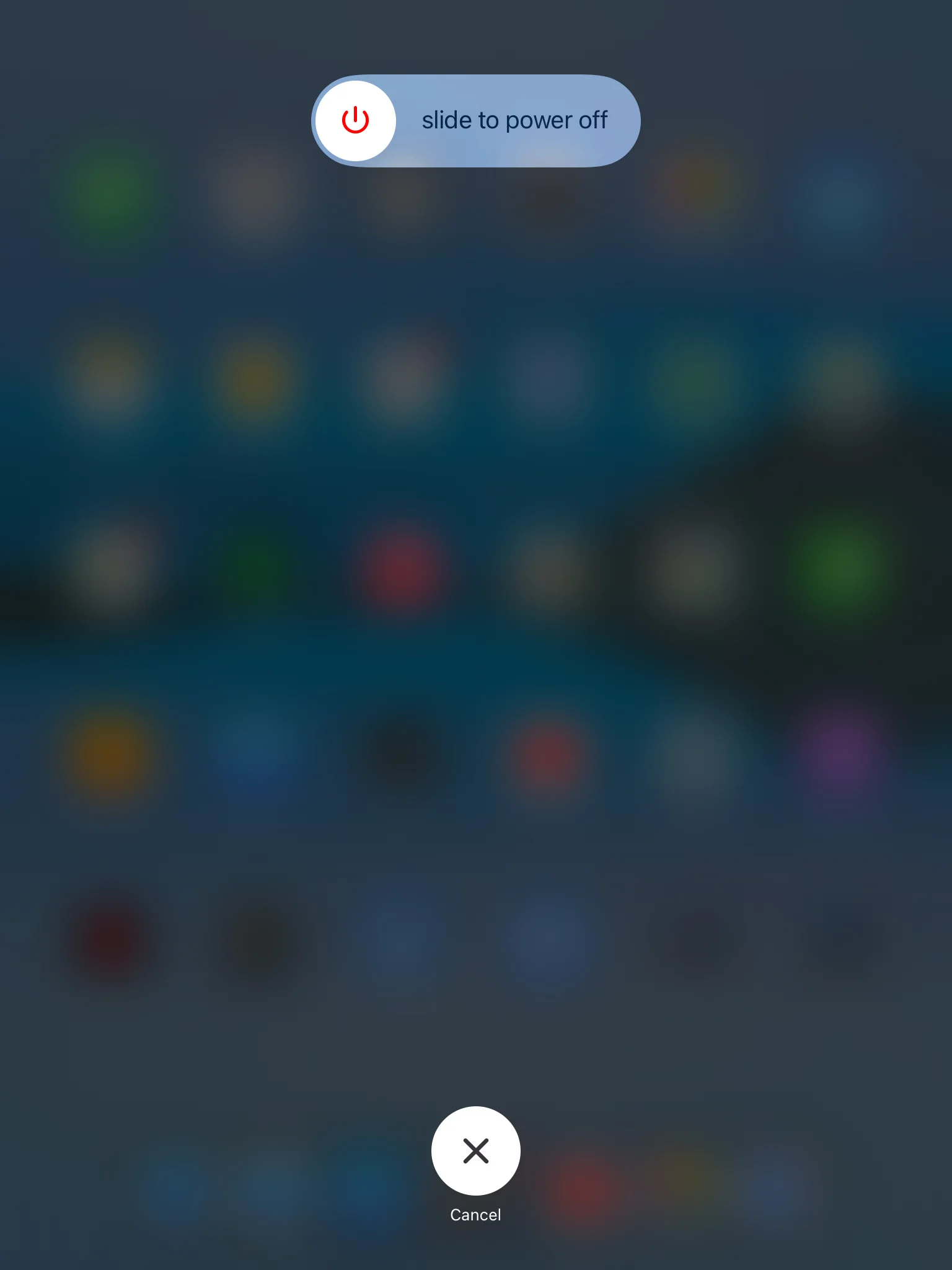 'slide to power off' on iPad screen