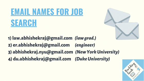 email names examples for job search