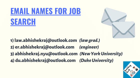 Good Email address examples for Job search