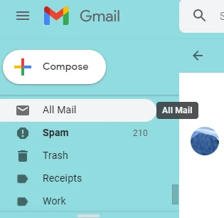 location of archived emails in Gmail