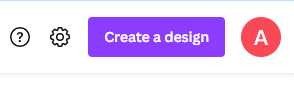 Create a design button - Canva