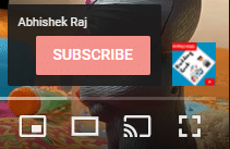 Subscribe button hovers on clicking the watermark image on YouTube videos