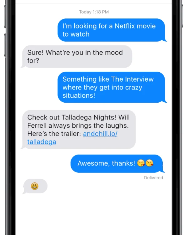 Netflix's “And Chill” chatbot helps users find films to watch