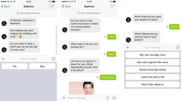 Sephora's Virtual Artist chatbot