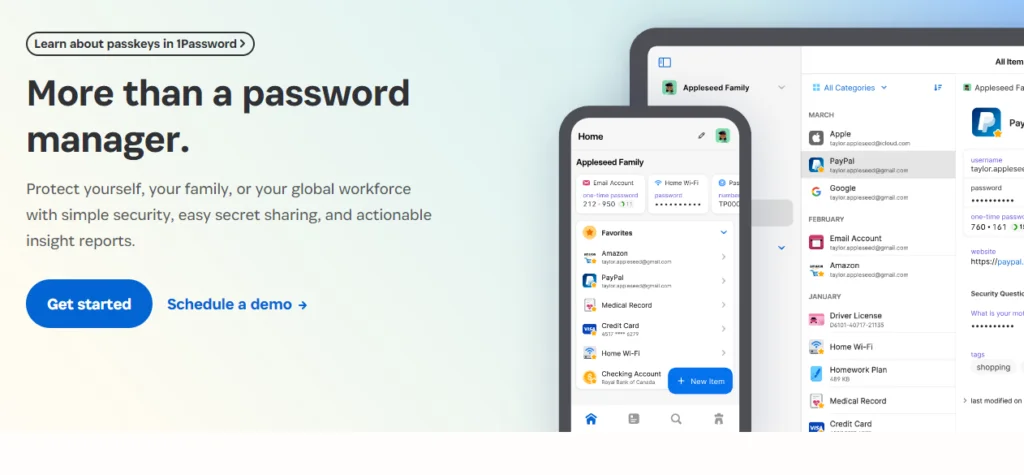 1Password webpage example 